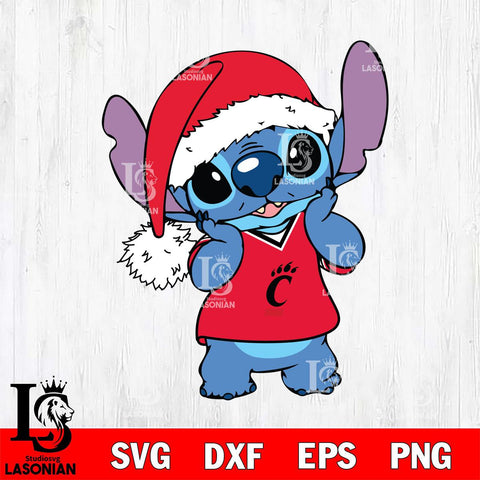 Cincinnati Bearcats Cute Stitch Christmas Svg Eps Dxf Png File, Digital Download, Instant Download