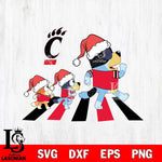 Cincinnati Bearcats Family Bluey Walking Christmas Svg Eps Dxf Png File, Digital Download, Instant Download