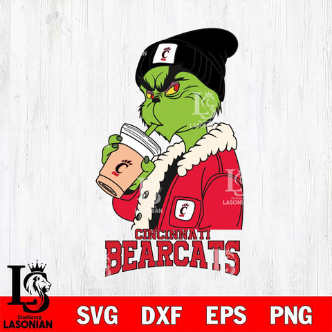 Cincinnati Bearcats Grinch Bougie Football Svg Eps Dxf Png File, Digital Download, Instant Download