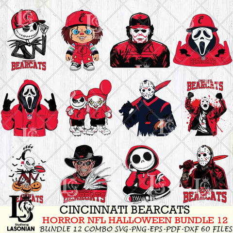 Cincinnati Bearcats Halloween Bundle 12 SVG Svg Eps Dxf Png File, NCAA bundle svg, Digital Download, Instant Download