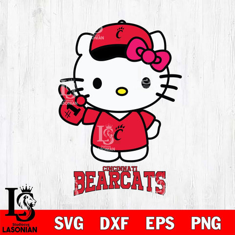 Cincinnati Bearcats Hello Kitty Best Fan Svg Eps Dxf Png File, Digital Download, Instant Download