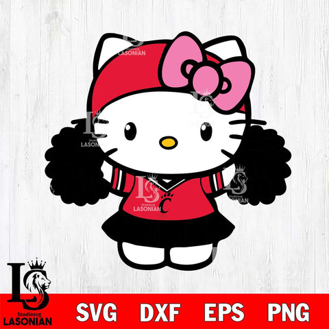 Cincinnati Bearcats Hello Kitty Cheerleader 5 Svg Eps Dxf Png File, Digital Download, Instant Download