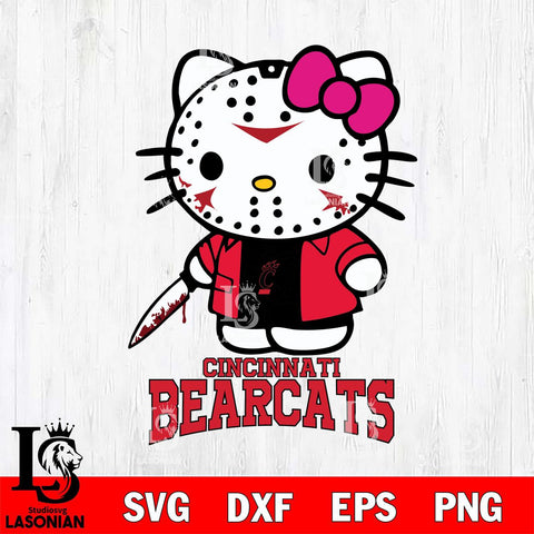 Cincinnati Bearcats Hello Kitty Horror 3 Svg Eps Dxf Png File, Digital Download