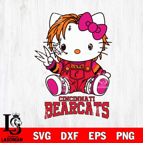 Cincinnati Bearcats Hello Kitty Horror Svg Eps Dxf Png File, Digital Download