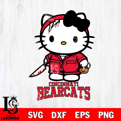 Cincinnati Bearcats Hello Kitty Horror 5 Svg Eps Dxf Png File, Digital Download