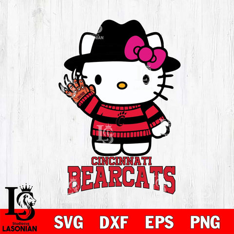 Cincinnati Bearcats Hello Kitty Horror 6 Svg Eps Dxf Png File, Digital Download