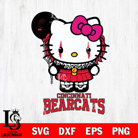 Cincinnati Bearcats Hello Kitty Horror 7 Svg Eps Dxf Png File, Digital Download