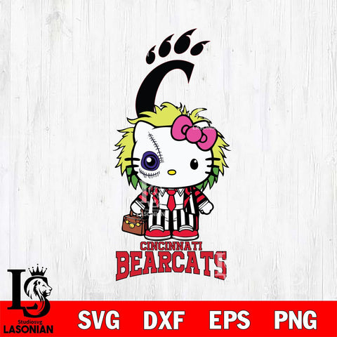 Cincinnati Bearcats Hello Kitty Horror 8 Svg Eps Dxf Png File, Digital Download