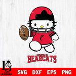 Cincinnati Bearcats Hello Kitty NCAA 4 Svg Eps Dxf Png File, Digital Download, Instant Download