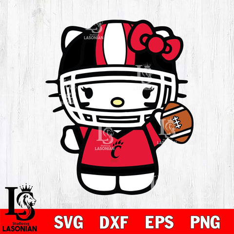 Cincinnati Bearcats Hello Kitty sport 9 Svg Eps Dxf Png File, NCAA svg, Digital Download, Instant Download