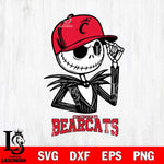 Cincinnati Bearcats Jack Skellington 3 Halloween Svg Eps Dxf Png File, NCAA svg, Digital Download, Instant Download