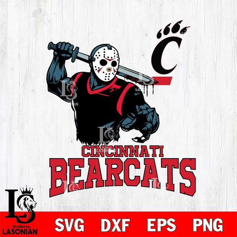 Cincinnati Bearcats Jason Voorhees 5 Svg Eps Dxf Png File, Digital Download