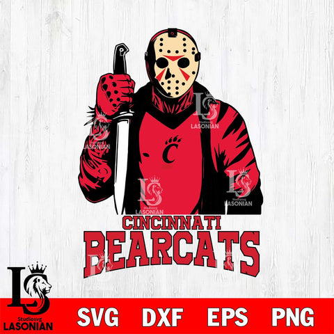 Cincinnati Bearcats Jason Voorhees 6 Svg Eps Dxf Png File, Digital Download