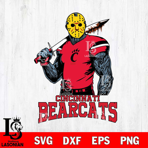 Cincinnati Bearcats Jason Voorhees 7 Svg Eps Dxf Png File, Digital Download