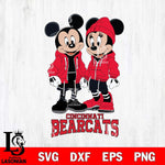 Cincinnati Bearcats Mickey Minnie Mouse Rugby Svg Eps Dxf Png File, NCAA svg , File Cut , Digital Download , Instant Download, Cut Svg Files