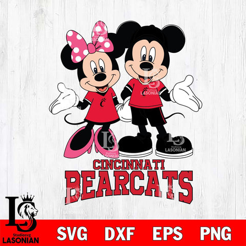 Cincinnati Bearcats Mickey Minnie Mouse Sport Svg Eps Dxf Png File, NCAA svg , File Cut , Digital Download , Instant Download, Cut Svg Files