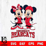 Cincinnati Bearcats Mickey Minnie Mouse rugby ball Svg Eps Dxf Png File, NCAA svg , File Cut , Digital Download , Instant Download, Cut Svg Files