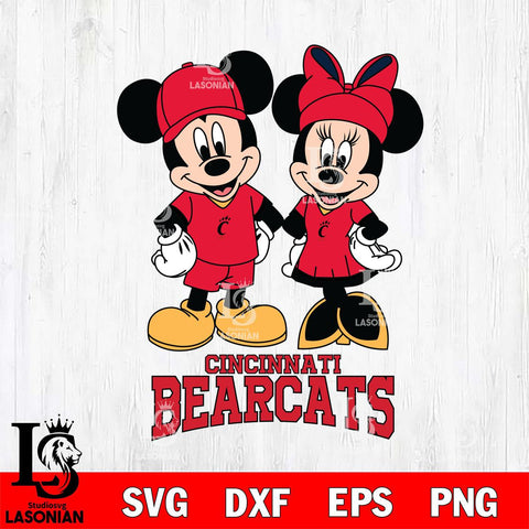 Cincinnati Bearcats Mickey Minnie Rugby Svg Eps Dxf Png File, NCAA svg , File Cut , Digital Download , Instant Download, Cut Svg Files