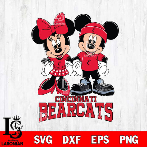 Cincinnati Bearcats Mickey Minnie Rugby ball Svg Eps Dxf Png File, NCAA svg , File Cut , Digital Download , Instant Download, Cut Svg Files