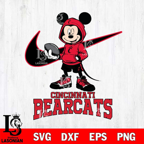 Cincinnati Bearcats Mikey Mouse Disney NIKE, Svg Eps Dxf Png File, Digital Download