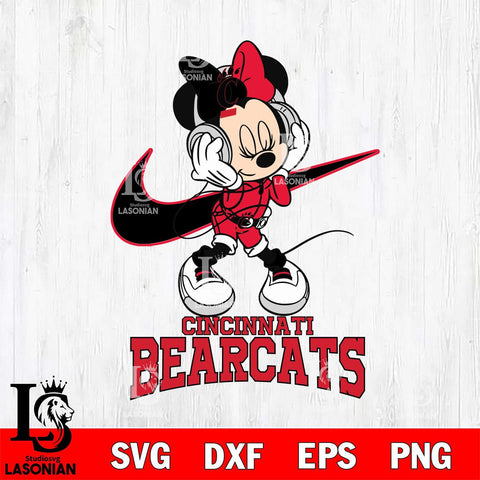 Cincinnati Bearcats Minnie Mouse Dancing NIKE, Svg Eps Dxf Png File, Digital Download