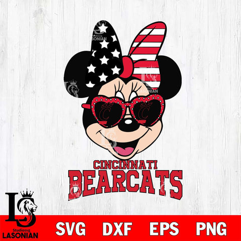 Cincinnati Bearcats Minnie Mouse Love 2, Svg Eps Dxf Png File, Digital Download