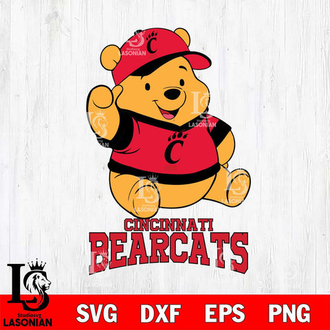 Cincinnati Bearcats Pooh Bear Disney, Svg Eps Dxf Png File, Digital Download