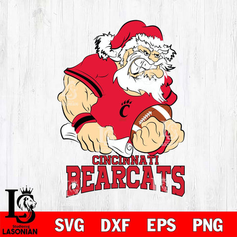 Cincinnati Bearcats Santa Claus Angry Svg dxf eps png pdf file,NCAA svg,Digital Download,Cricut file