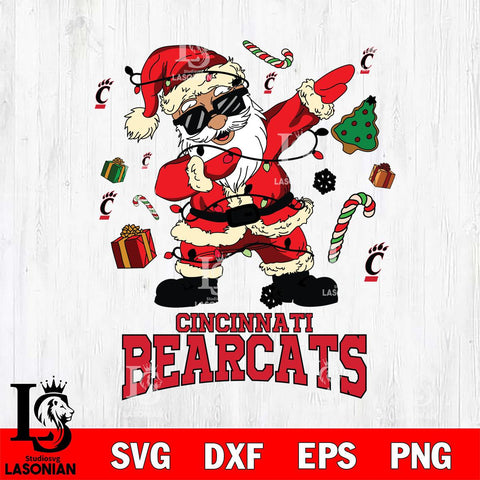 Cincinnati Bearcats Santa Claus Football Svg dxf eps png pdf file,NCAA svg,Digital Download,Cricut file