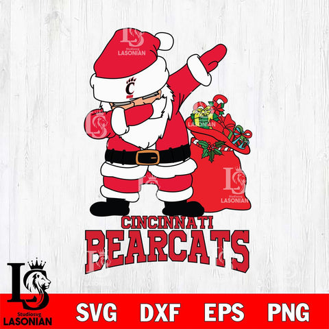 Cincinnati Bearcats Santa Dabbing Christmas Svg dxf eps png pdf file,NCAA svg,Digital Download,Cricut file