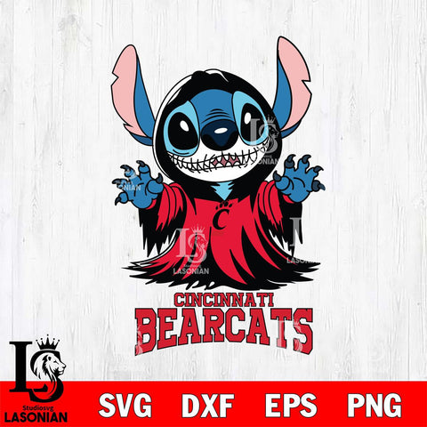 Cincinnati Bearcats Stitch Ghost Svg Eps Dxf Png File, NCAA svg, Digital Download, Instant Download