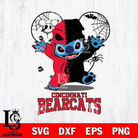 Cincinnati Bearcats Stitch Horror Halloween 2 Svg Eps Dxf Png File, Digital Download, Instant Download