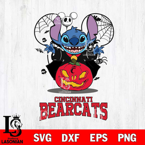 Cincinnati Bearcats Stitch Horror Halloween Svg Eps Dxf Png File, Digital Download, Instant Download