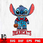 Cincinnati Bearcats Stitch Horror Halloween Svg Eps Dxf Png File, NCAA svg, Digital Download, Instant Download