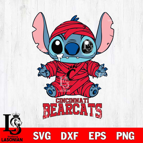 Cincinnati Bearcats Stitch Mummy Svg Eps Dxf Png File, NCAA svg, Digital Download, Instant Download