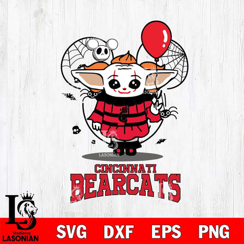 Cincinnati Bearcats Stitch Pennywise Halloween Svg Eps Dxf Png File, Digital Download, Instant Download