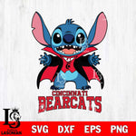 Cincinnati Bearcats Stitch Vampire halloween Svg Eps Dxf Png File, NCAA svg, Digital Download, Instant Download