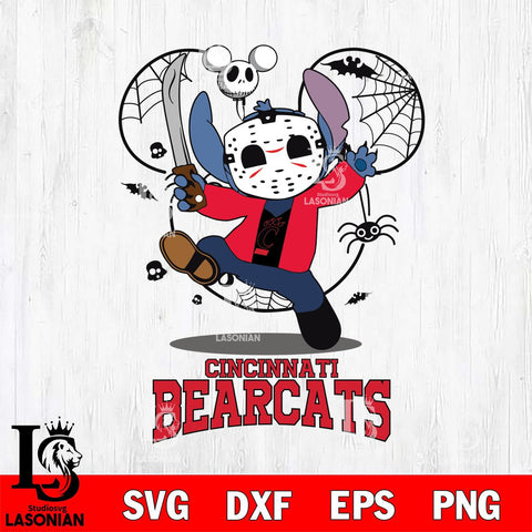 Cincinnati Bearcats Stitch jason voorhees Halloween Svg Eps Dxf Png File, Digital Download, Instant Download