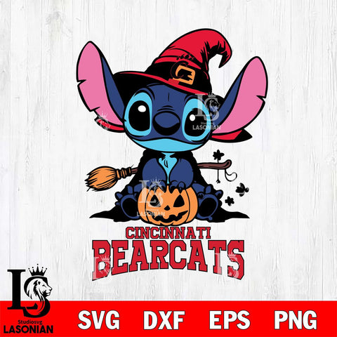 Cincinnati Bearcats Stitch witch Svg Eps Dxf Png File, NCAA svg, Digital Download, Instant Download