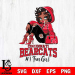 Cincinnati Bearcats #1 beauty Black Fan Girl, Svg Eps Dxf Png File, Digital Download