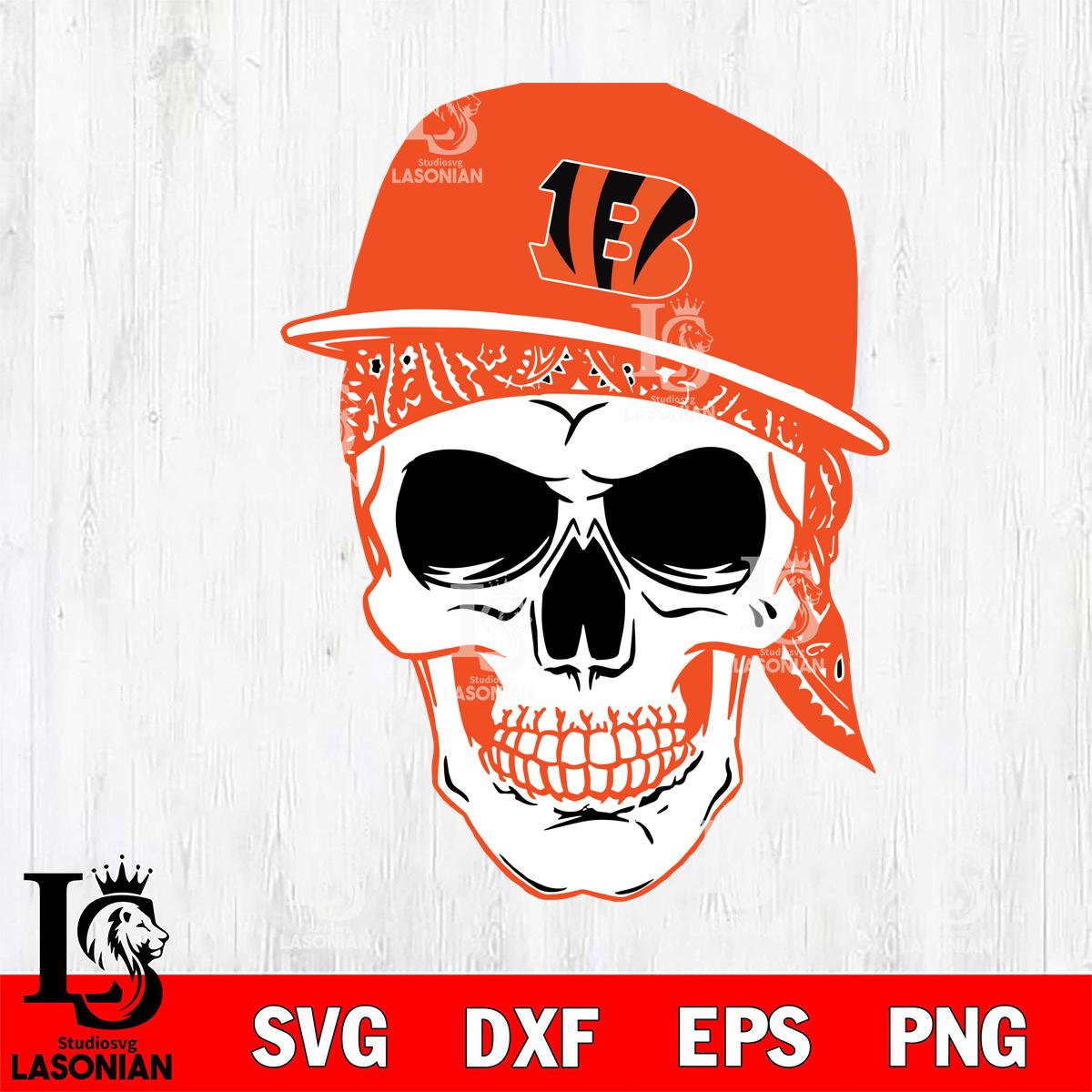 Cincinnati Bengals Badass Hat Skull SVG – lasoniansvg