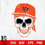 Cincinnati Bengals Badass Hat Skull SVG