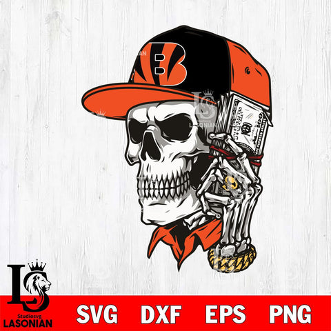 Cincinnati Bengals Badass Man Skull SVG