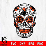 Cincinnati Bengals Badass Mexico Skull SVG