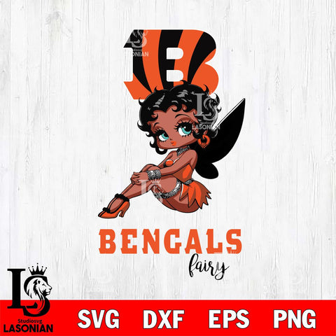 Cincinnati Bengals Beauty Black Fairy Betty Boop Svg Eps Dxf Png File, Digital Download, Instant Download