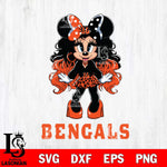 Cincinnati Bengals Beauty Minnie Mouse Svg Eps Dxf Png File, Digital Download, Instant Download