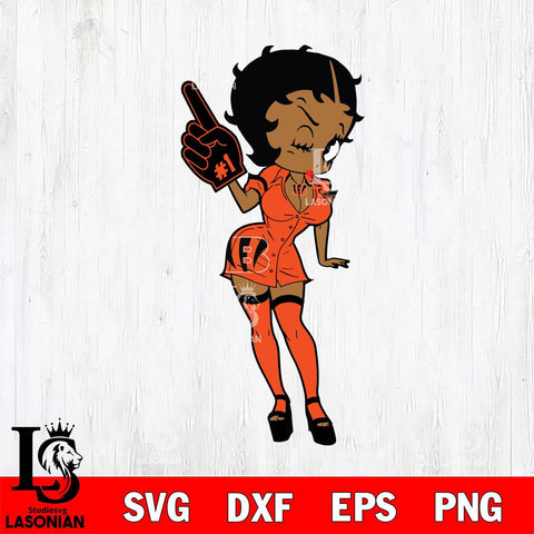 Cincinnati Bengals Betty Boop Cheering SVG Svg Eps Dxf Png File, Digital Download, Instant Download