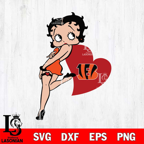 Cincinnati Bengals Betty Boop Girl Love Svg Eps Dxf Png File, Digital Download, Instant Download