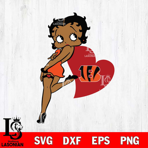 Cincinnati Bengals Betty Boop Girl Love SVG Svg Eps Dxf Png File, Digital Download, Instant Download