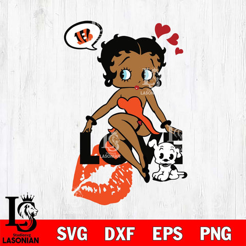 Cincinnati Bengals Betty Boop Love SVG 2 Svg Eps Dxf Png File, Digital Download, Instant Download